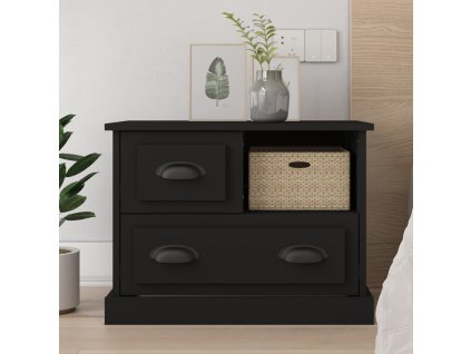 vidaXL Nočný stolík čierny 60x39x45 cm