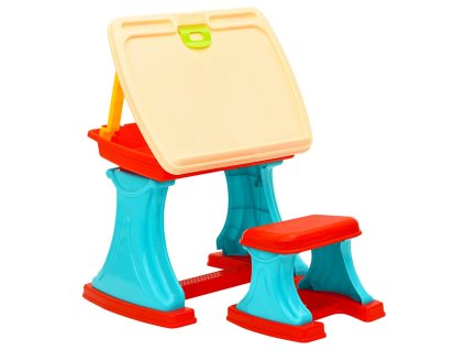 vidaXL Nastaviteľný detský vzdelávací stôl a tabuľa