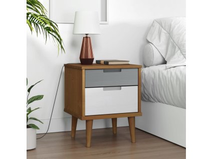 vidaXL Nočný stolík MOLDE, hnedý 40x35x48 cm, borovicový masív