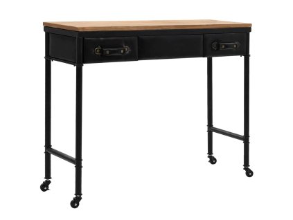 vidaXL Konzolový stolík, MDF a jedľové drevo 100x33,5x80 cm