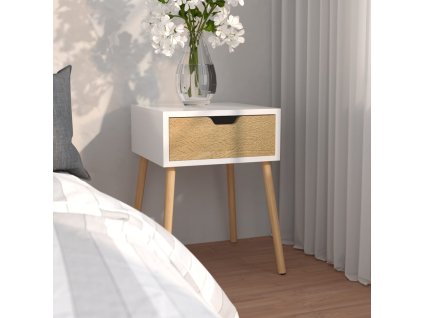 vidaXL Nočný stolík, biela a dub sonoma 40x40x56 cm, kompozitné drevo