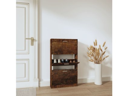 vidaXL Botník dymový dub 59x17x108 cm spracované drevo