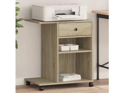 vidaXL Stojan na tlačiareň s kolieskami dub sonoma 60x40x68,5 cm
