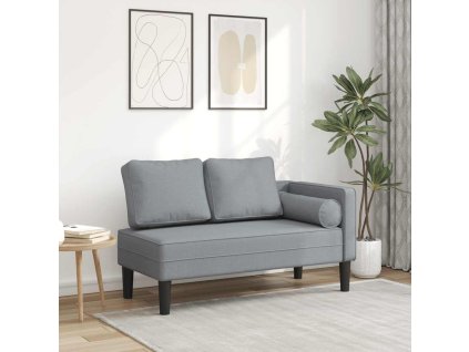 vidaXL Leňoška s vankúšmi svetlosivá látka