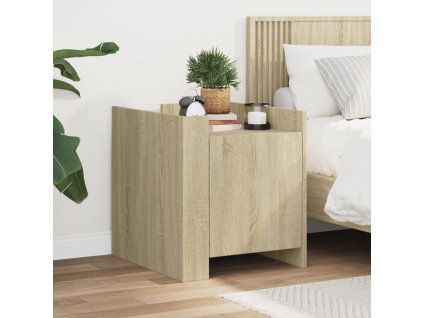 vidaXL Nočný stolík dub sonoma 45x50x50 cm kompozitné drevo