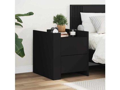 vidaXL Nočný stolík čierny 45x50x50 cm kompozitné drevo