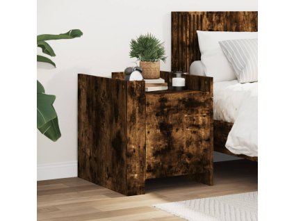 vidaXL Nočný stolík dymový dub 45x50x50 cm kompozitné drevo