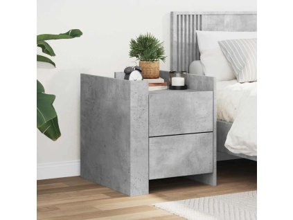 vidaXL Nočný stolík betónový sivý 45x50x50 cm kompozitné drevo