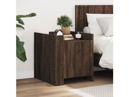 vidaXL Nočná skrinka hnedý dub 45x50x50 cm kompozitné drevo