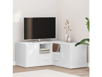 vidaXL Rohová skrinka biela 160x40x45 cm kompozitné drevo