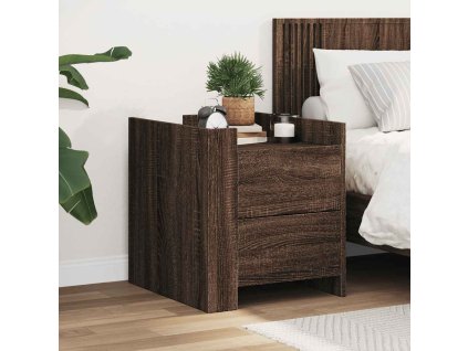 vidaXL Nočná skrinka hnedý dub 45x50x50 cm kompozitné drevo