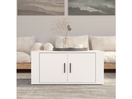 vidaXL Konferenčný stolík biely 80x50x36 cm spracované drevo