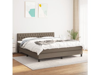 vidaXL Posteľný rám boxspring s matracom sivohned 180x200 cm látka