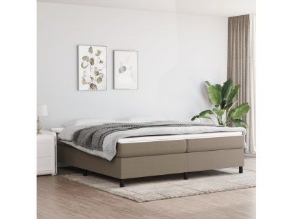 vidaXL Posteľný rám s boxspringom sivohnedá 200x200 cm látka