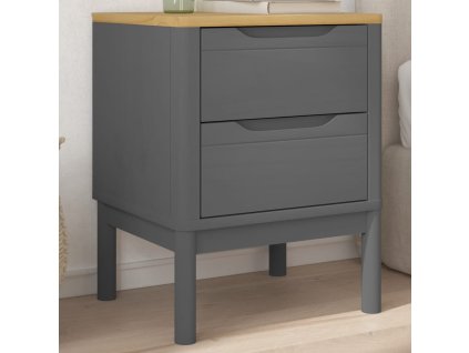 vidaXL Nočný stolík sivý 45x39x57 cm masívne borovicové drevo