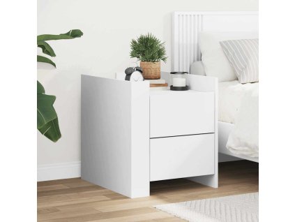 vidaXL Nočný stolík biely 45x50x50 cm kompozitné drevo