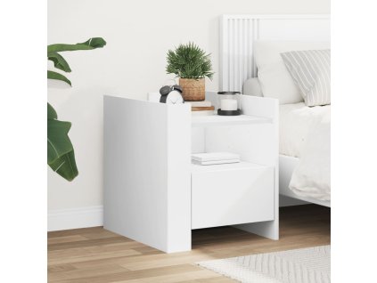 vidaXL Nočný stolík biely 45x50x50 cm kompozitné drevo