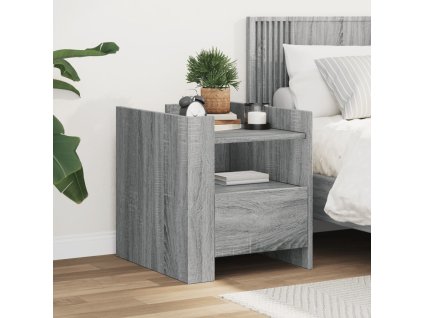 vidaXL Nočný stolík sivá sonoma 45x50x50 cm kompozitné drevo