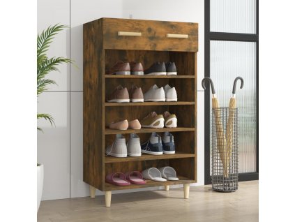 vidaXL Botník dymový dub 60x35x105 cm spracované drevo