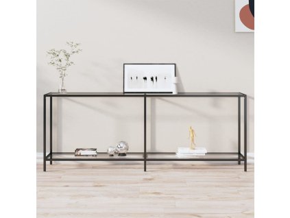 vidaXL Konzolový stolík priehľadný 200x35x75,5 cm tvrdené sklo