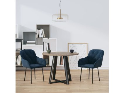 vidaXL Jedálenské stoličky 2 ks modré zamatové