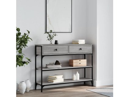 vidaXL Konzolový stolík sivý sonoma 100x25x75 cm kompozitné drevo