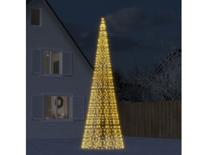 vidaXL LED vianočný stromček na stožiari 1534 LED teplá biela 500 cm