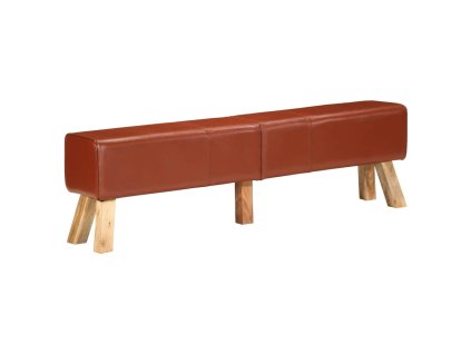 vidaXL Gymnastická lavička hnedá 160 cm pravá koža