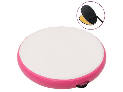 vidaXL Nafukovací gymnastický matrac s pumpou 100x100x20 cm PVC ružový