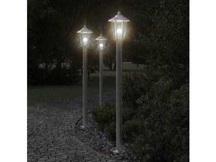 vidaXL Vonkajšia stojaca lampa strieborná 120 cm nehrdzavejúca oceľ