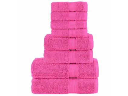 vidaXL 8-dielna prémiová sada uterákov SOLUND ružová 600 g/m²