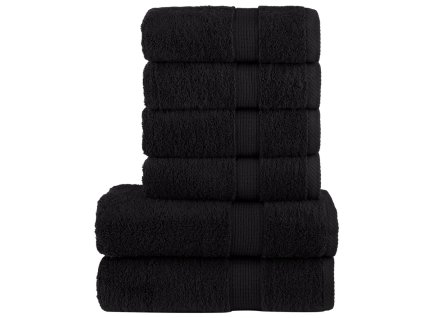 vidaXL 6-dielna prémiová sada uterákov SOLUND čierna 600 g/m²