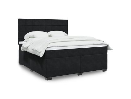 vidaXL Posteľný rám boxspring s matracom čierny 180x200 cm zamat