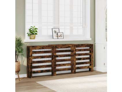 vidaXL Kryt na radiátor dymový dub 205x21,5x83,5 cm kompozitné drevo