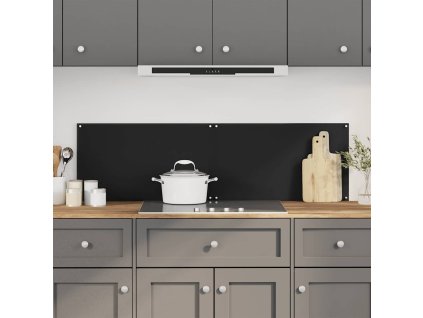 vidaXL Kuchynské zásteny 2ks čierne 70x50 cm tvrdené sklo