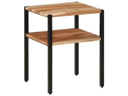 vidaXL Bočný stolík 35x35x45 cm masívne akáciové drevo agát a železo