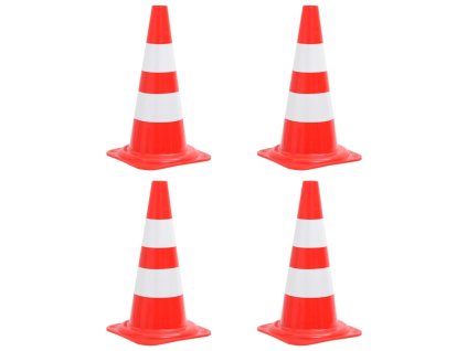 vidaXL Reflexné dopravné kužele 4 ks červeno-biele 50 cm