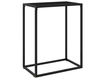 vidaXL Konzolový stolík čierny 60x35x75 cm tvrdené sklo