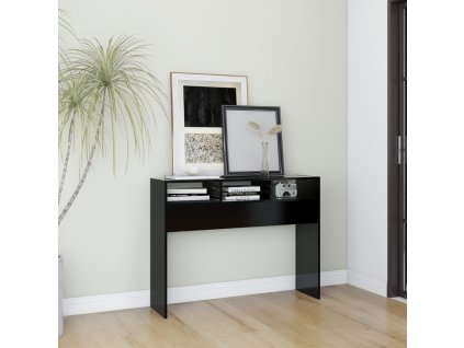 vidaXL Konzolový stolík, čierny 105x30x80 cm, kompozitné drevo