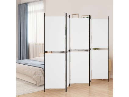 vidaXL 5-panelový paraván biely 250x180 cm látka