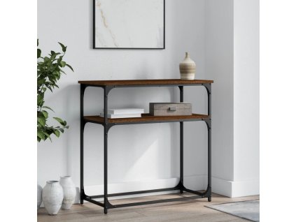 vidaXL Konzolový stolík hnedý dub 75x35,5x75 cm kompozitné drevo