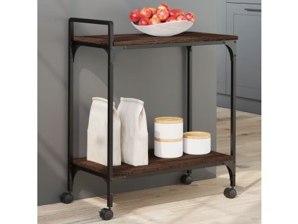 vidaXL Kuchynský vozík hnedý dub 60,5x31x72,5 cm kompozitné drevo