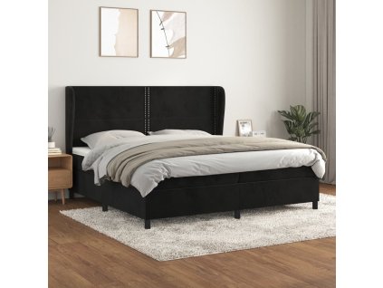 vidaXL Posteľný rám boxspring s matracom čierny 200x200 cm zamat