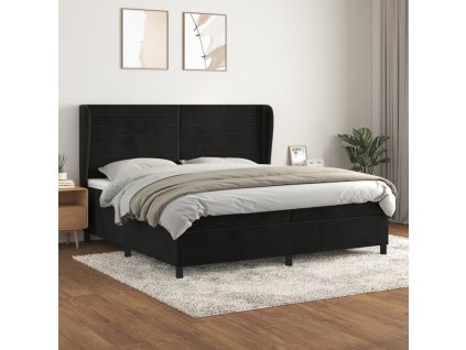 vidaXL Posteľný rám boxspring s matracom čierny 200x200 cm zamat