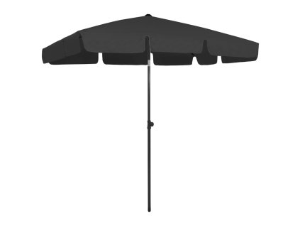 vidaXL Plážový slnečník, čierny 200x125 cm