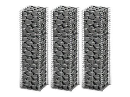 vidaXL Súprava gabiónov 3 ks, pozinkovaný drôt 25x25x100 cm