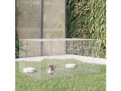 vidaXL 2-panelová klietka pre králiky 110x79x54 cm pozinkované železo