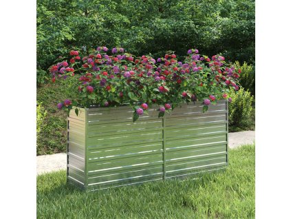 vidaXL Vyvýšený záhradný záhon 160x40x77cm pozinkovaná oceľ strieborný