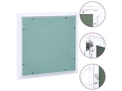 vidaXL Prístupový panel s hliníkovým rámom a sadrokartónom 300x300 mm