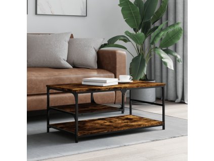 vidaXL Konferenčný stolík dymový dub 90x49x40 cm kompozitné drevo